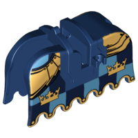 2490pb07 | Horse Barding, Ruffled Edge with Gold Crowns and Gold Plate Armor Pattern | LEGOPART