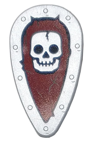 2586px17 | Minifigure, Shield Oval with Skull on Dark Red Background Pattern | LEGOPART