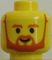 3626pb0249 | Minifigure, Head Beard with Brown Trim Beard | LEGOPART