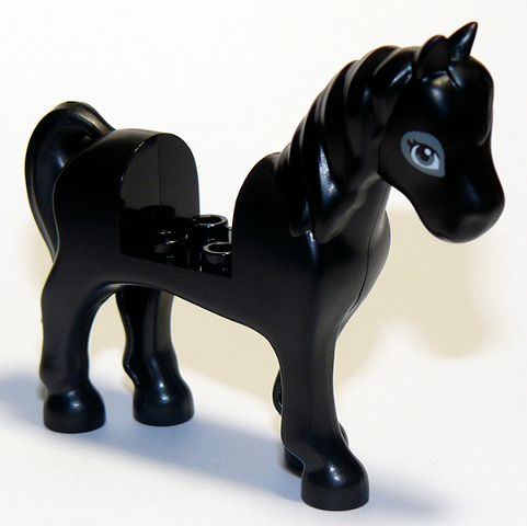 93083c01pb11 | Horse, Mini Doll Style with 2 x 2 Cutout with Dark Bluish Gray Eyes and Dark Bluish Gray Outline Around Eyes Pattern | LEGOPART