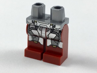 970c59pb07 | Hips and Dark Red Legs with Silver and Dark Silver Armor Plates Pattern | LEGOPART