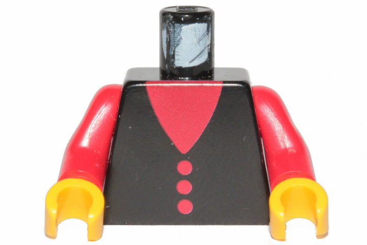 973p17c01 | Torso Red V-Neck and Buttons Pattern / Red Arms / Yellow Hands | LEGOPART