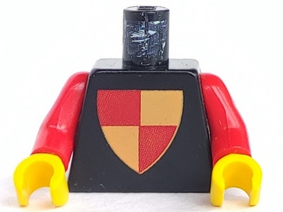 973px45c01 | Torso Castle Classic Shield Quartered Red/Yellow Pattern / Red Arms / Yellow Hands | LEGOPART