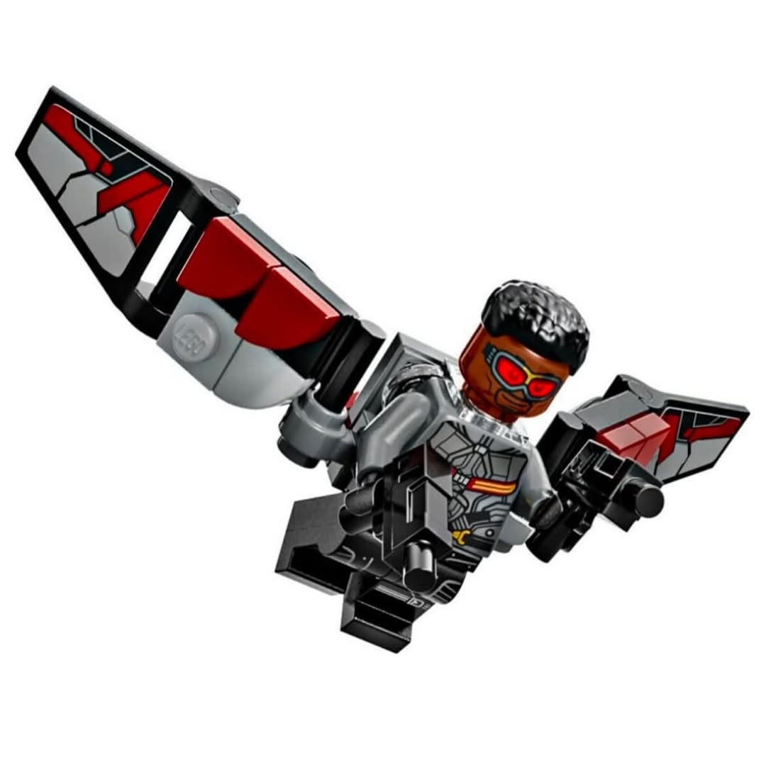 Falcon - Dark Bluish Gray and Black Suit, Printed Legs, With Wings LEGO sh0929