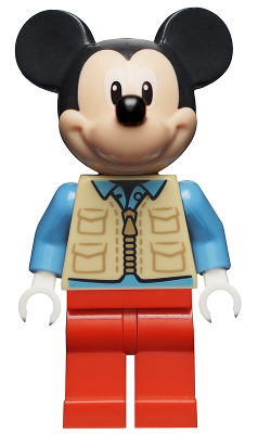 Mickey Mouse - Tan Safari Vest, Medium Blue Shirt LEGO dis072 | Fyrebrick.be