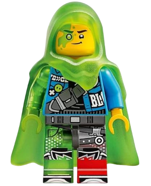 Mateo - Dark Azure Jacket, Trans-Bright Green Cape with Hood LEGO drm086