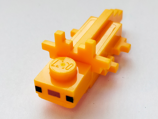 mineaxolotl01 | Minecraft Axolotl with Dark Orange Nose - Brick Built | LEGOPART