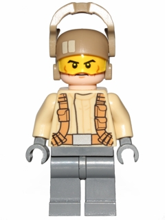 Resistance Trooper - Tan Jacket, Frown, Cheek Lines LEGO sw0698 | Fyrebrick.be
