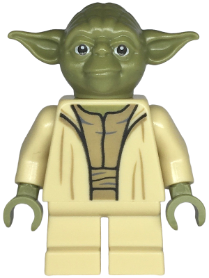 Yoda - Olive Green, Open Robe with Small Creases LEGO sw1288 | Fyrebrick.be