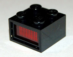 08010bc02 | Electric, Light Brick 12V 2 x 2 with 3 Plug Holes, Trans-Red Diffuser Lens | LEGOPART