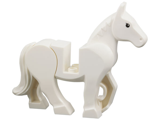 10352c01pb09 | Horse, Movable Legs with Black Eyes and White Pupils Pattern | LEGOPART