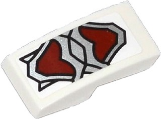 11477pb010 | Slope, Curved 2 x 1 x 2/3 with Silver and Dark Red Wolf Armor Pattern | LEGOPART