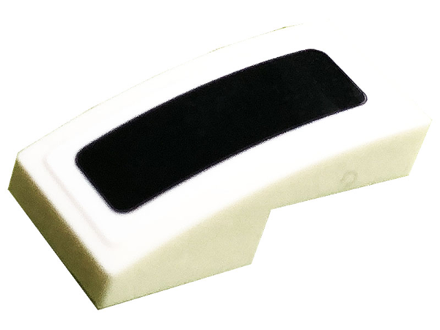 11477pb130 | Slope, Curved 2 x 1 x 2/3 with Black Rectangle with Rounded Corners Pattern | LEGOPART