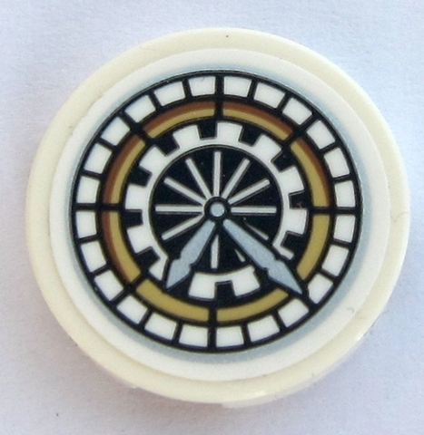 14769pb271 | Tile, Round 2 x 2 with Bottom Stud Holder with HP Hogwarts Great Hall Clock Face Pattern | LEGOPART