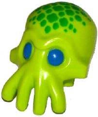 18828pb01 | Minifigure, Head, Modified Alien with 4 Mouth Tentacles with Blue Eyes and Green Spots Pattern | LEGOPART