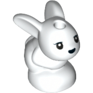 18852pb01 | Bunny / Rabbit, Friends, Baby, Sitting with Black Eyes and Nose Pattern | LEGOPART