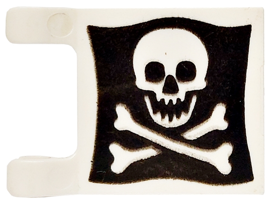 2335p30 | Flag 2 x 2 Square with Rounded Skull and Crossbones on Black Background Pattern on Both Sides | LEGOPART