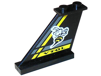 2340pb012 | Tail 4 x 1 x 3 with Bee, Black | LEGOPART