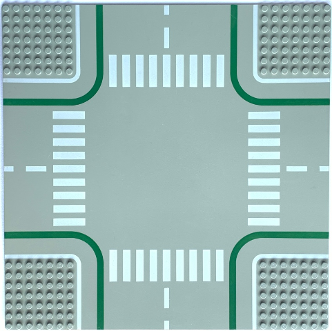 2361p01 | Baseplate, Road 32 x 32 7-Stud Crossroads with Road and Crosswalks Pattern | LEGOPART