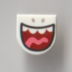 24246pb017 | Tile, Round 1 x 1 Half Circle Extended with Big Open Mouth, Teeth and Tongue Pattern | LEGOPART