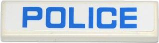 2431pb335 | Tile 1 x 4 with Blue 'POLICE' on White Background Pattern | LEGOPART