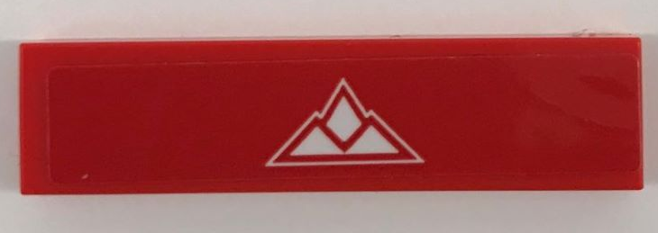 2431pb651 | Tile 1 x 4 with White Mountains on Red Background Pattern | LEGOPART