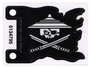 24724 | Plastic Flag 7 x 5 with White Ninjago Pirate on Black Background Pattern | LEGOPART