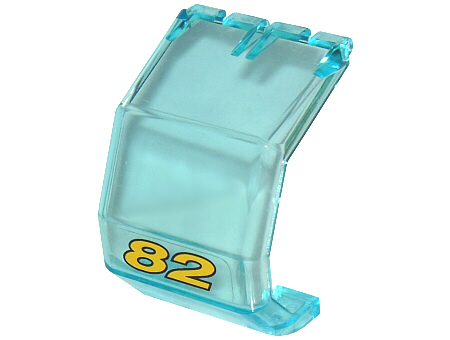 2483pb02 | Windscreen 4 x 4 x 4 1/3 Helicopter with Yellow Number 82 Pattern (Sticker) - Set 8210 | LEGOPART