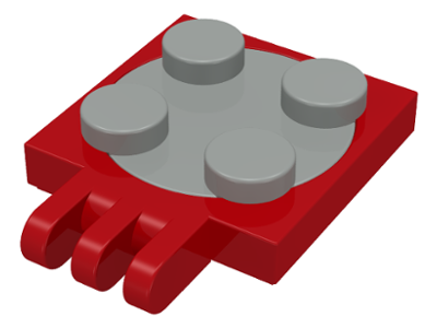 251c01 | Turntable 2 x 2 Plate with Hinge with 3 Fingers with Light Gray Top | LEGOPART