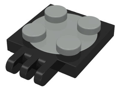 251c01 | Turntable 2 x 2 Plate with Hinge with 3 Fingers with Light Gray Top | LEGOPART