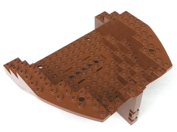 2558c03 | Boat, Hull Large Stern 14 x 16 x 5 1/3 with Brown Top | LEGOPART