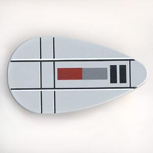 2586px15 | Minifigure, Shield Oval with SW Red, Gray, and Black Lines Pattern | LEGOPART