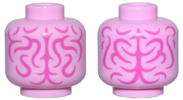 28621pb0234 | Minifigure, Head without Face with Magenta Brain Fissures Pattern - Vented Stud | LEGOPART