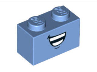 3004pb159 | Brick 1 x 2 with Open Mouth Laugh Pattern | LEGOPART