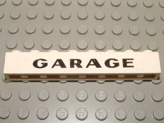 3008pb064 | Brick 1 x 8 with Black 'GARAGE' Sans-Serif Thick Pattern, Elaborate 'G' | LEGOPART