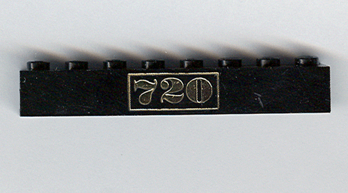 3008px18 | Brick 1 x 8 with Gold '720' Pattern | LEGOPART