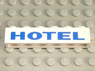 3009pb009 | Brick 1 x 6 with Blue 'HOTEL' Thick Pattern | LEGOPART