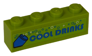 3010pb131 | Brick 1 x 4 with Bubbles, Blue Soda Pop Can and Blue | LEGOPART