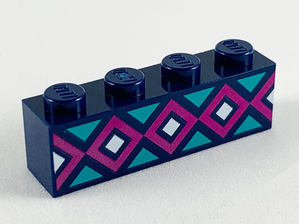 3010pb276 | Brick 1 x 4 with Light Turquoise, Magenta, and White Diamonds Pattern | LEGOPART