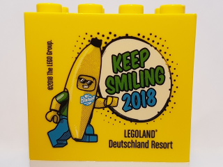 30144pb222 | Brick 2 x 4 x 3 with KEEP SMILING 2018 Legoland Deutschland Resort Pattern | LEGOPART