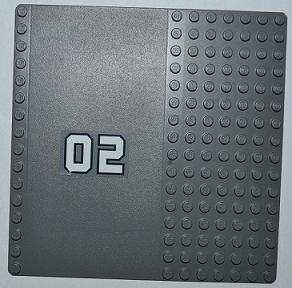 30225pb06 | Baseplate, Road 16 x 16 with White '02' in Middle Pattern | LEGOPART