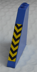 30249pb03 | Slope 55 6 x 1 x 5 without Bottom Stud Holders with Yellow and Black Danger Stripes Pattern | LEGOPART