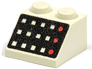 3039p32 | Slope 45 2 x 2 with 12 Buttons and 3 Red Lamps on Black Background Pattern | LEGOPART