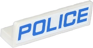 30413pb044 | Panel 1 x 4 x 1 with Blue 'POLICE' Thin Font Pattern | LEGOPART