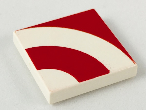 3068p67 | Tile 2 x 2 with Red Quarter Rings Pattern | LEGOPART