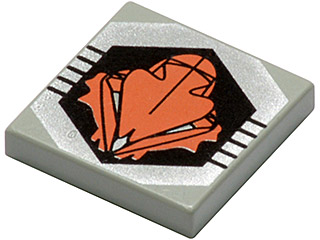 3068pb0047 | Tile 2 x 2 with Black and Orange UFO Logo Pattern | LEGOPART