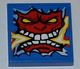 3068pb0426 | Tile 2 x 2 with Angry Red Face with Electric Spark in Mouth Pattern | LEGOPART