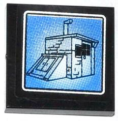 3068pb0845 | Tile 2 x 2 with Shed with Basement on Surveillance Screen Pattern | LEGOPART