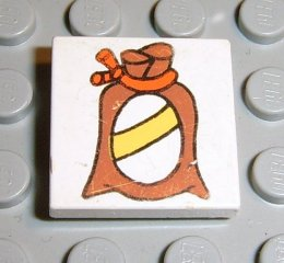 3068pb2420 | Tile 2 x 2 with Fabuland Flour Bag Pattern | LEGOPART