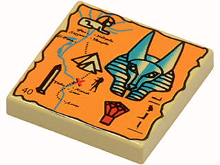 3068px19 | Tile 2 x 2 with Map Orange and Hieroglyphs, 40 Pattern | LEGOPART